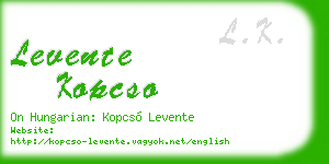 levente kopcso business card